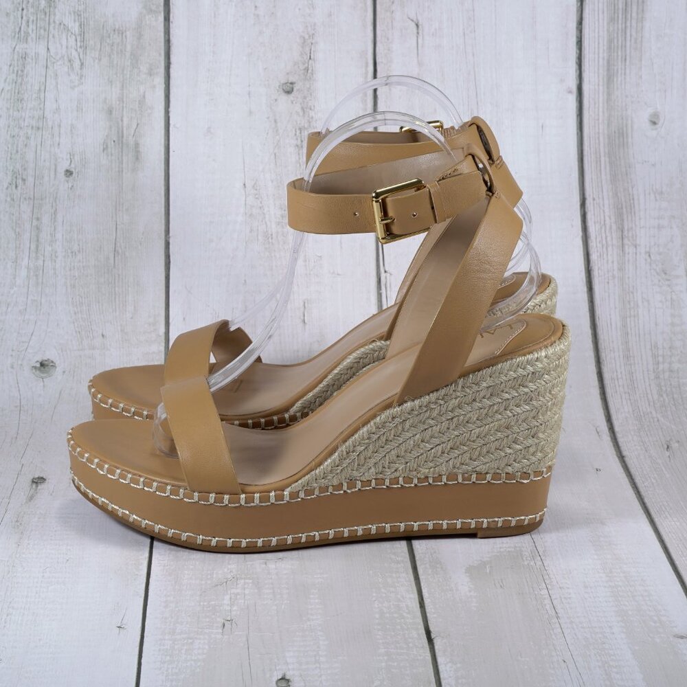 Lauren Ralph Lauren Womens Hilarie Leather Wedge Slingback Sandals Size 10 - Picture 7 of 8